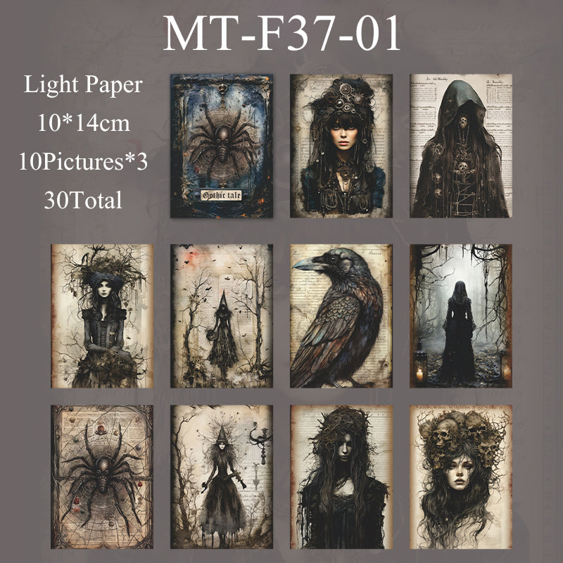 30PCS Gothic legends series material paper