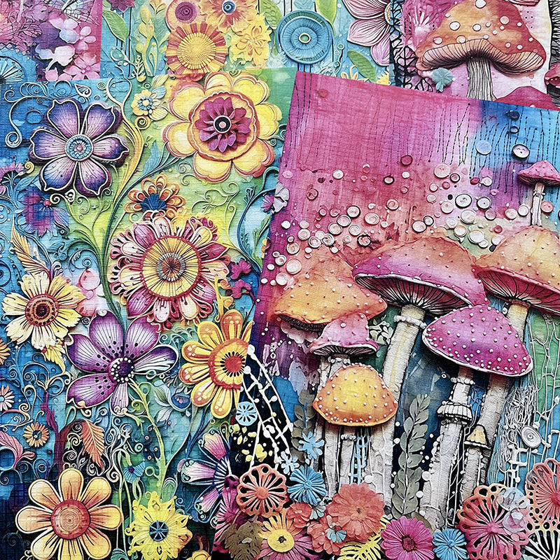 20PCS Bohemian mushroom background paper