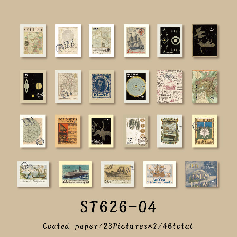 46PCS Old Post Office series sticker