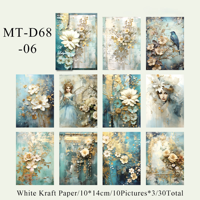 30PCS The beautiful time like a dream series material paper