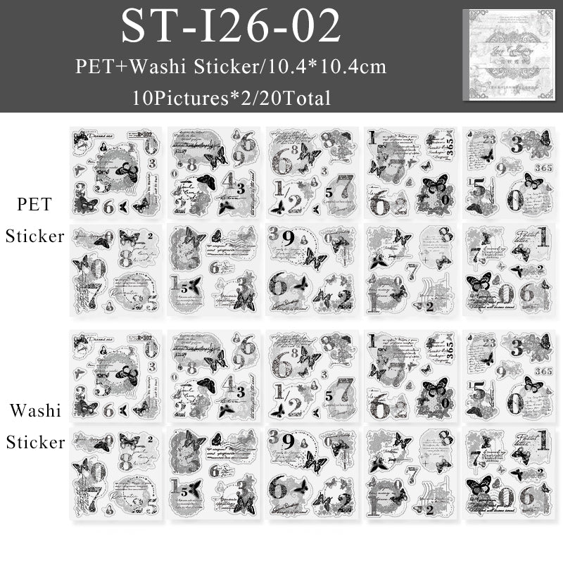 20PCS Lace set sequence series sticker book