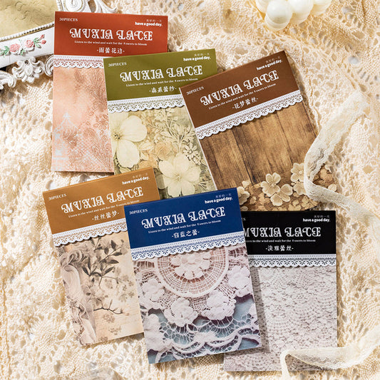 30PCS Muxia lace series material paper