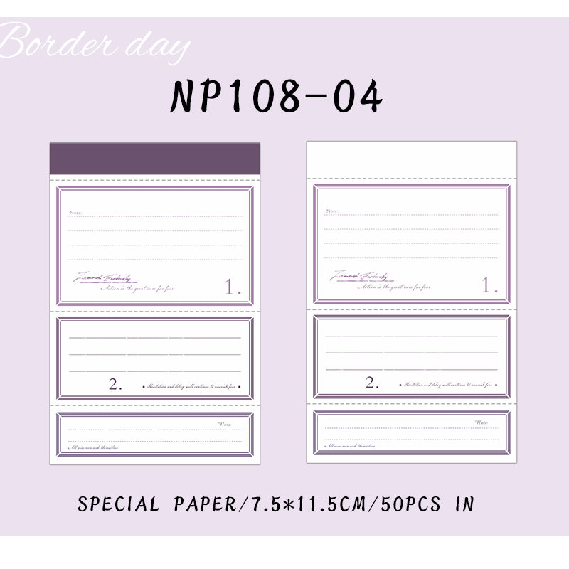 50PCS Border day series note paper