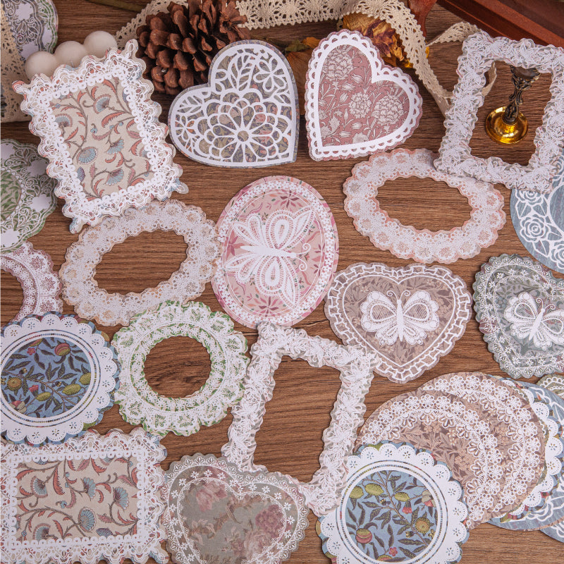 40PCS Lace note series material paper