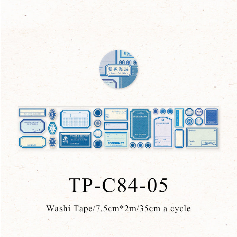 Vintage label notes series washi tape