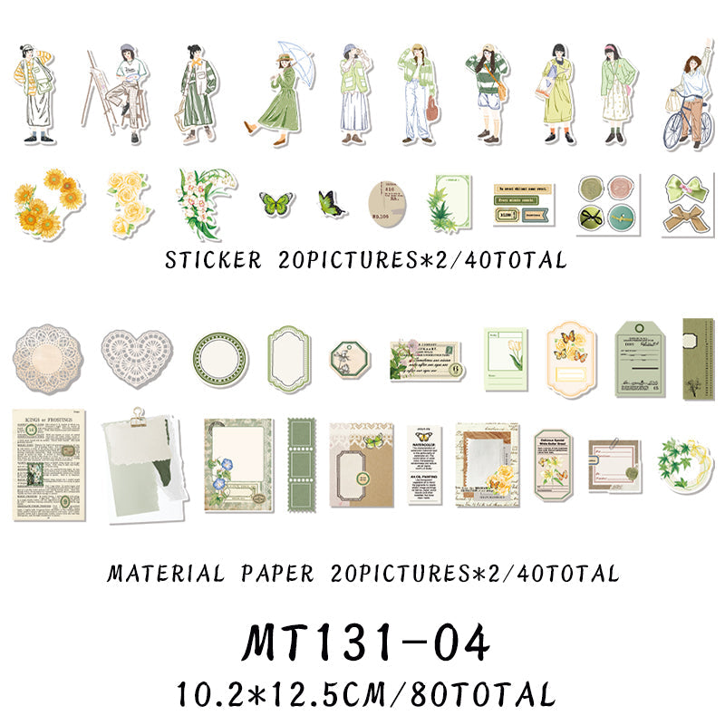 80PCS Human Romance series material paper