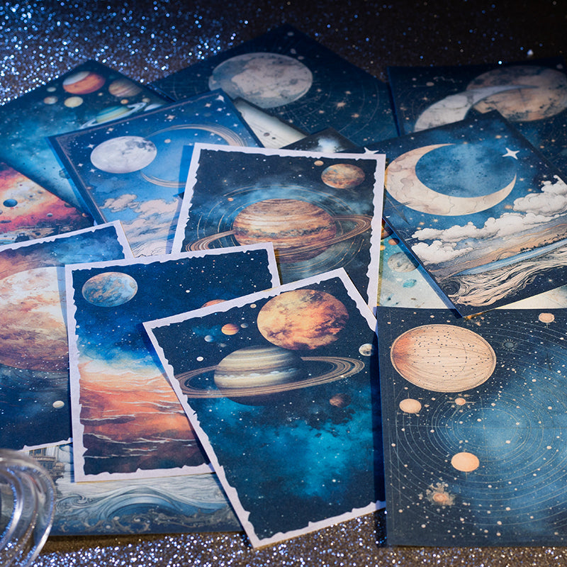 30PCS Watching the starry sky series material paper