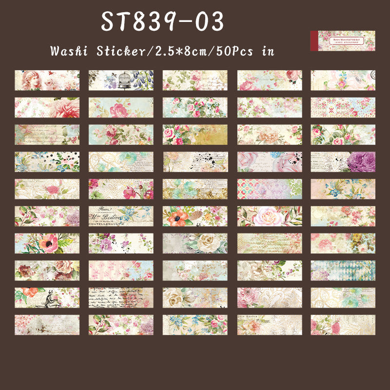 50PCS Nature Map series sticker