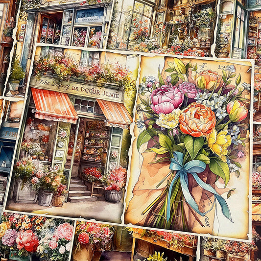 10PCS Vintage florist background paper