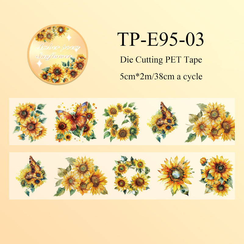 Colorful butterfly flower rhyme series Die Cutting PET Tape