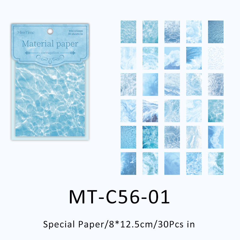 30PCS Reflection in Time series material paper