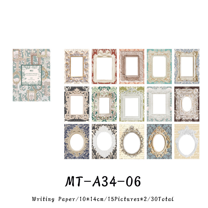 30PCS Baroque Kingdom series material paper