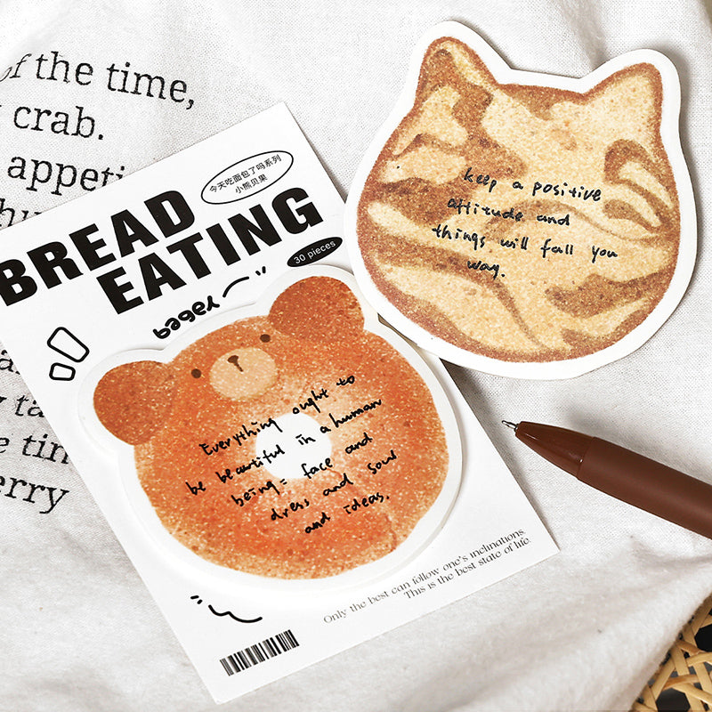 30PCS Bread today series note paper