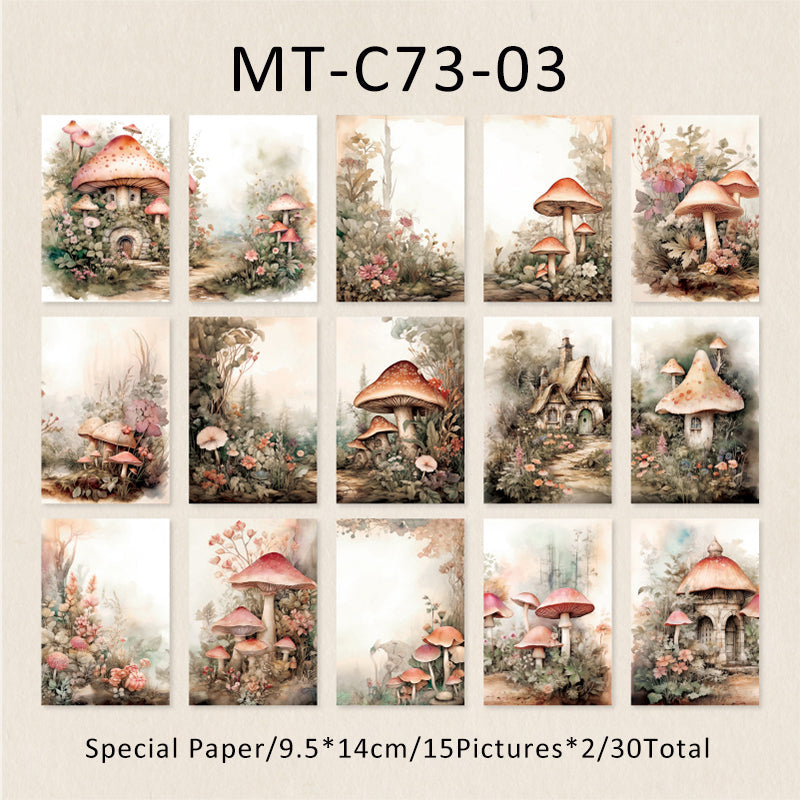 30PCS Forest Travels Series material paper