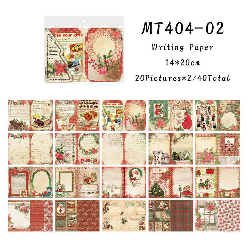 40PCS Christmas Memoir Series material paper