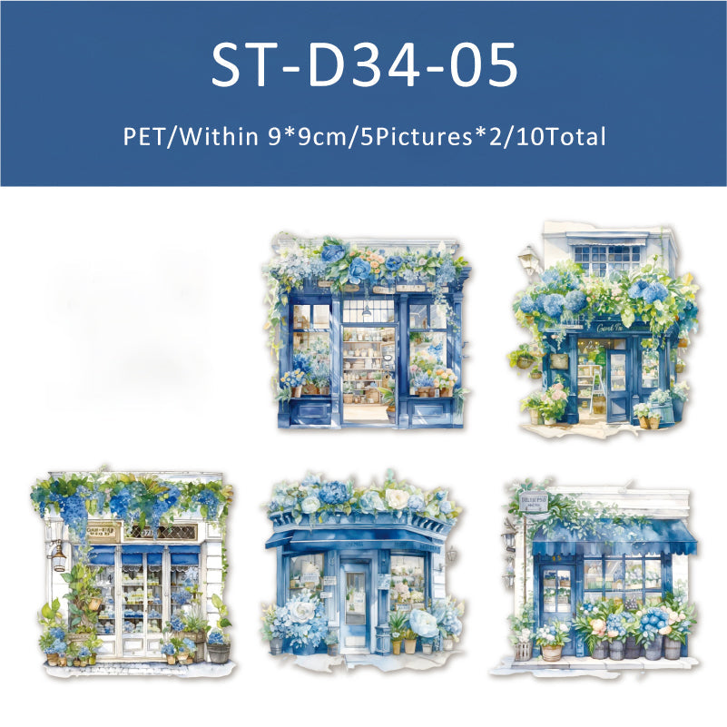 10PCS There is a flower shop series sticker