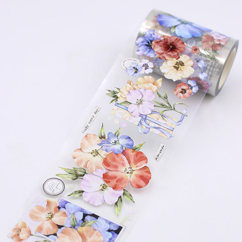 6cm*150cm Farewell to Spring and Pansy Washi/PET Tape