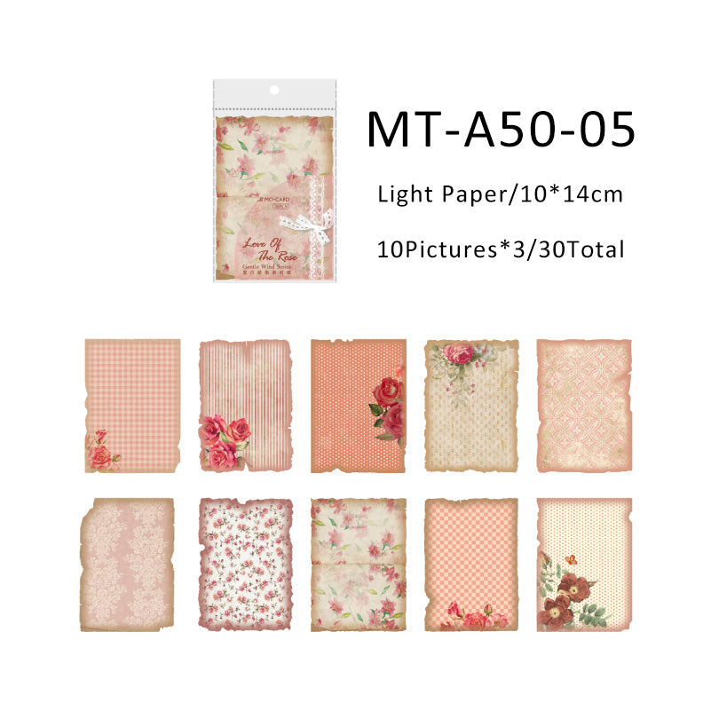 30PCS Gentle wind series material paper