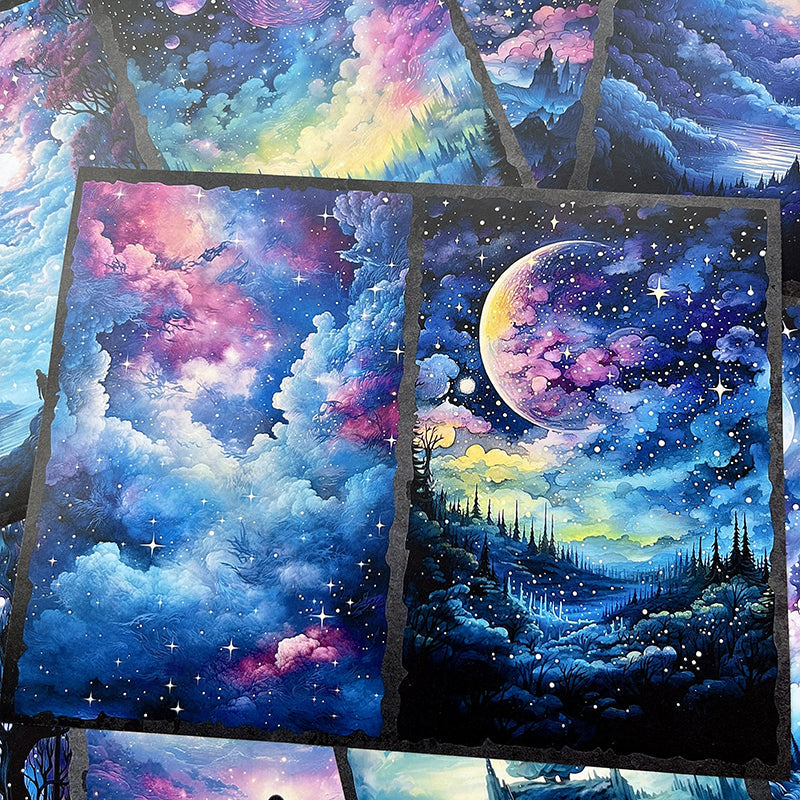 10PCS Magic starry forest background paper