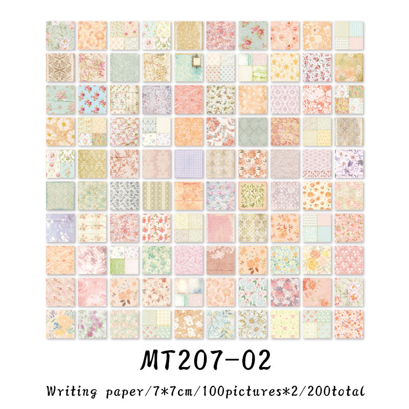 200PCS December Garden Series material paper