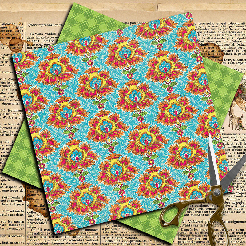 12PCS The Bohemian Fair material paper