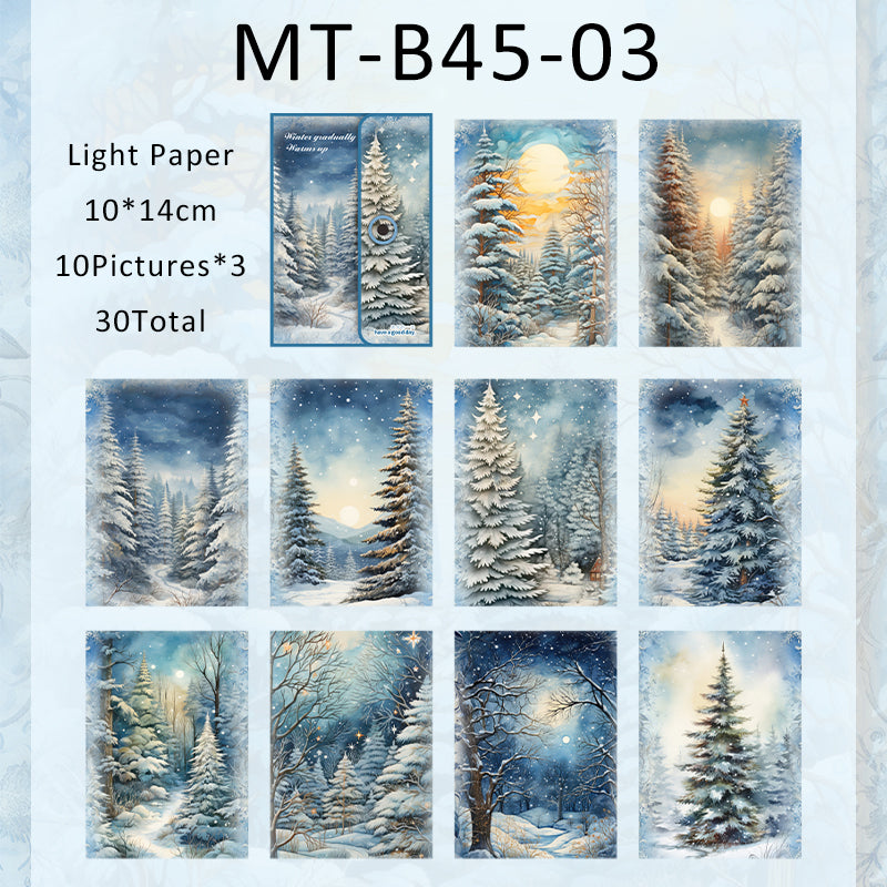 30PCS Winter is getting warmer series material paper