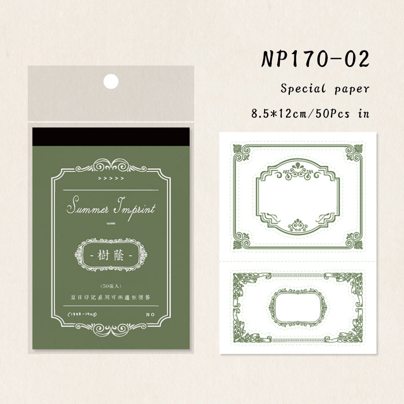 50PCS Summer Mark Series note paper