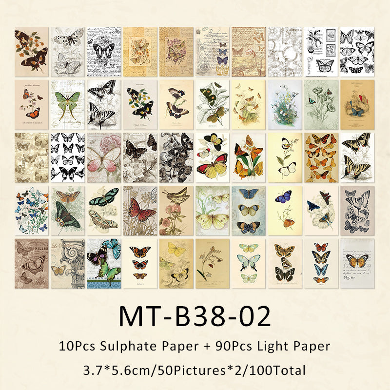 100Sheets Vintage memory book series material paper