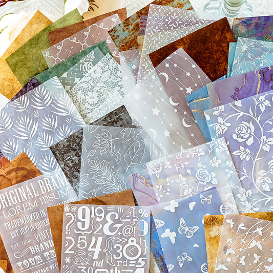 8PCS Vintage mottled series material paper