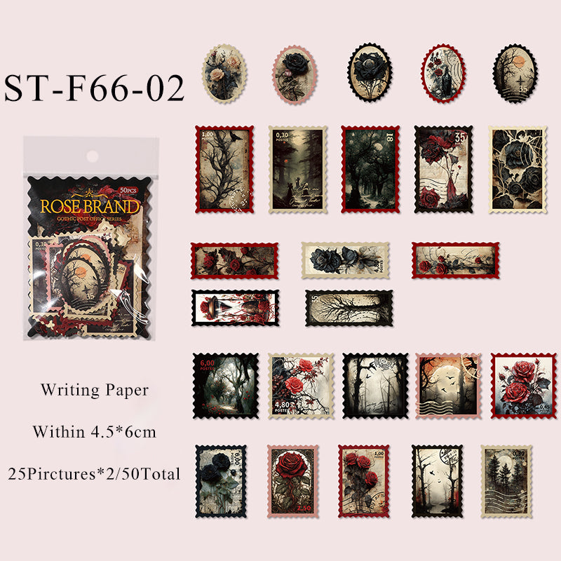 50PCS Gothic Post Office series sticker