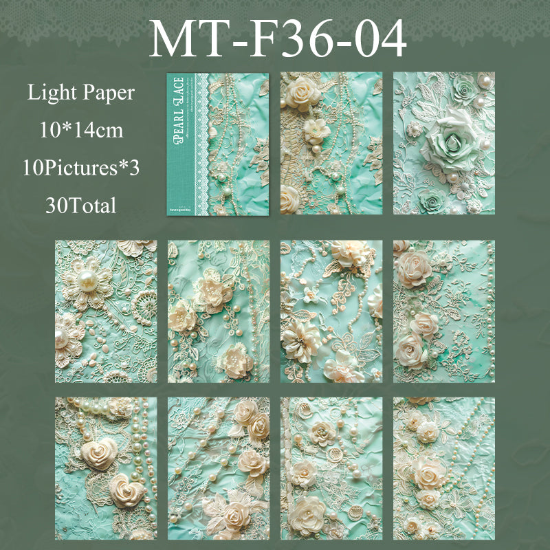 30PCS Pearl lace series material paper