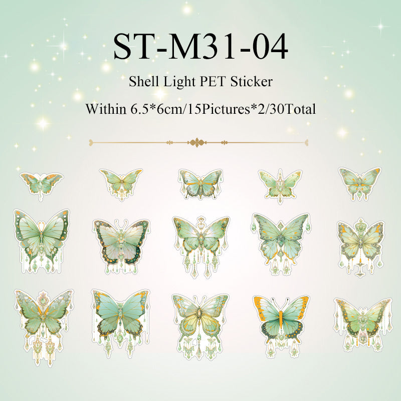 30PCS Butterfly Dream beginning series sticker