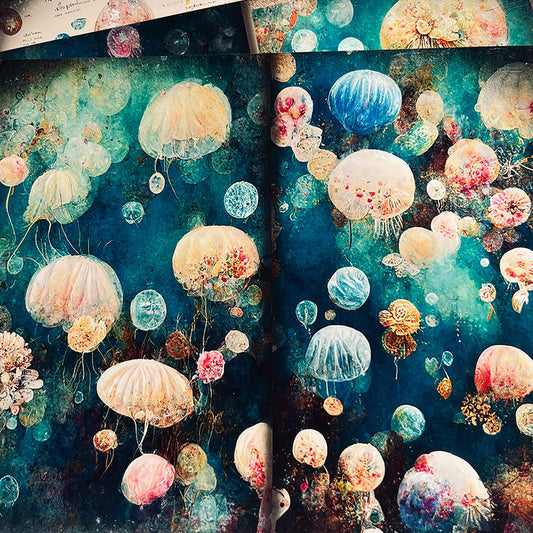 10PCS Fantasy ocean bubble background paper