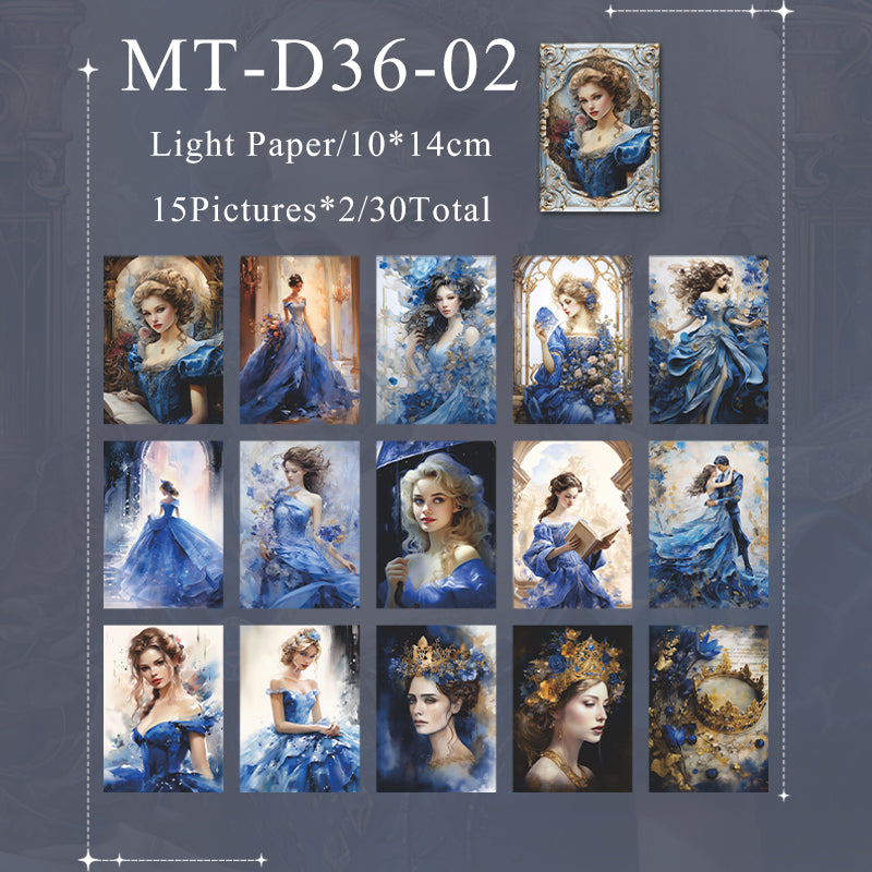 30PCS Dream of summer night series material paper