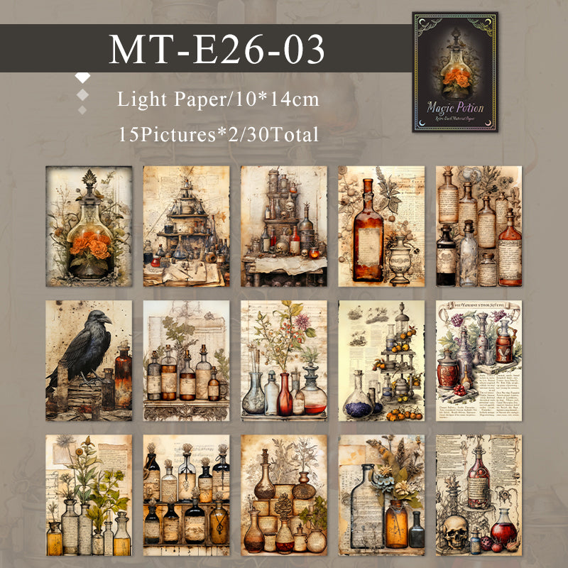 30PCS Magic potion series material paper