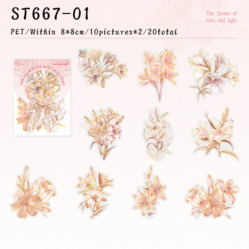 20PCS Flower of Mist and Light series sticker