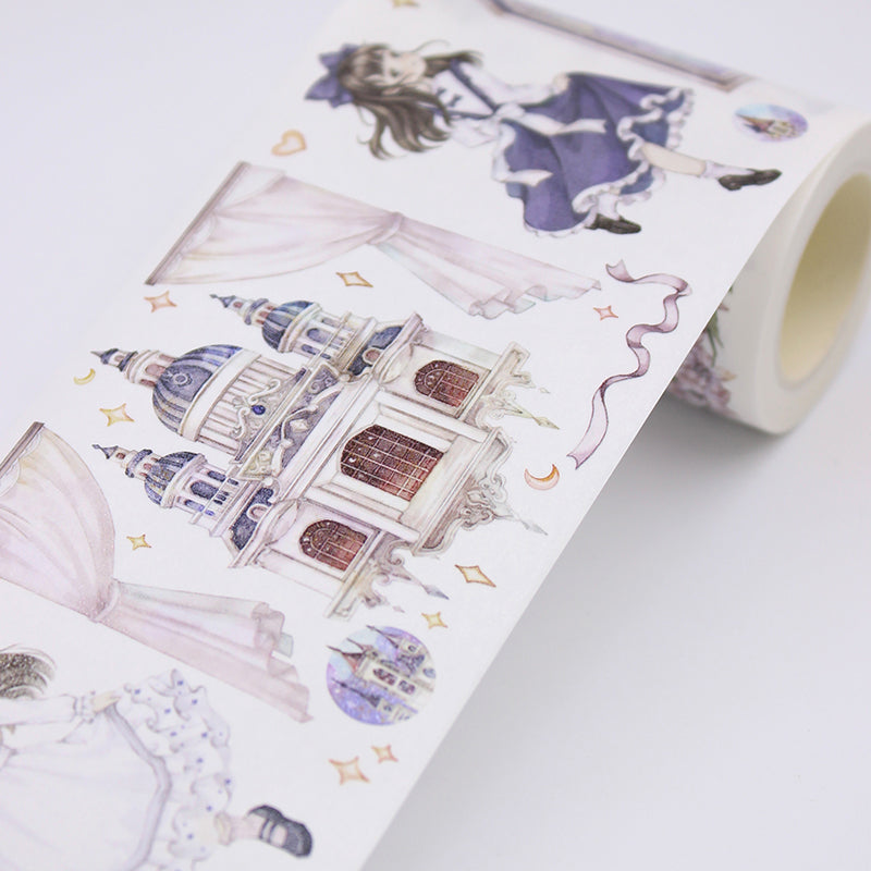 6.5cm*125cm Glazed castle Washi/PET Tape