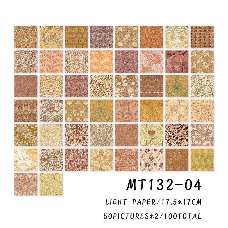 100PCS Classical aesthetics collection series material paper