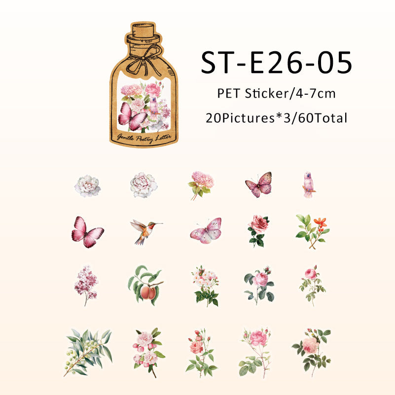 60PCS Nature everything in the bottle series sticker