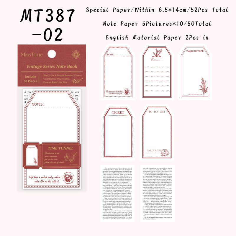 52PCS Scarlet Twilight series material paper