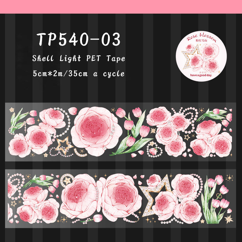 1PCS Rose blossoms series PET Shell light tape