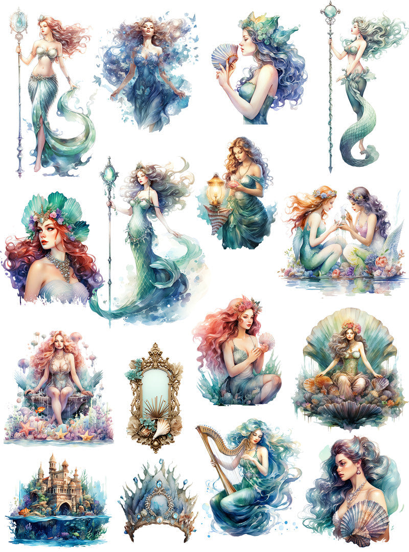 16/20PCS Mermaid sticker