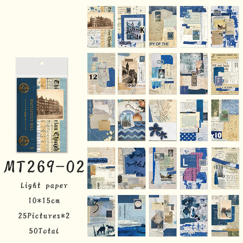 50PCS Forest Island series material paper