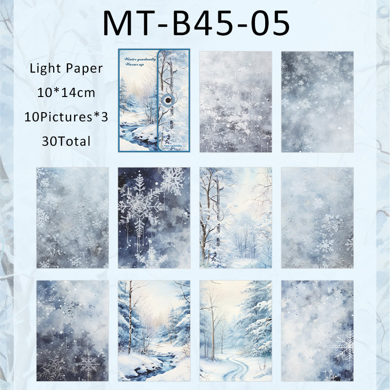 30PCS Winter is getting warmer series material paper