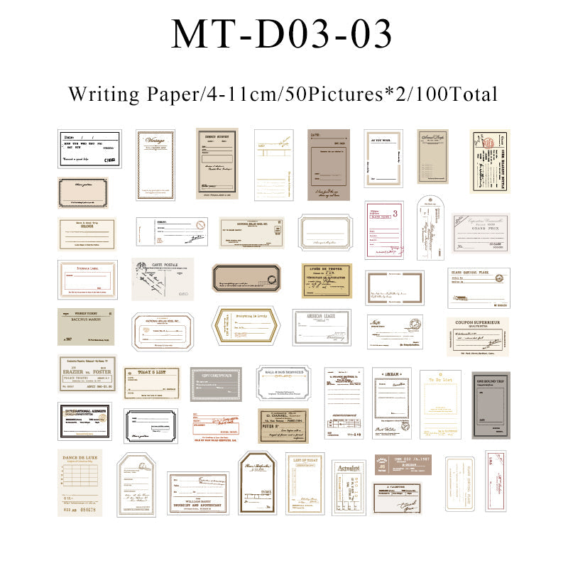 100PCS Recall prologue series material paper set