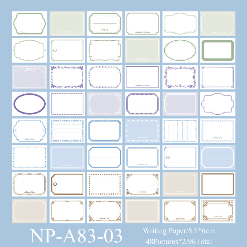 96PCS Free line series note paper