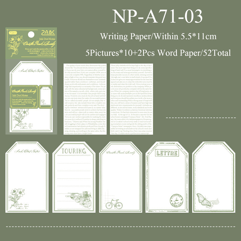 52PCS Ink dot notes series note paper