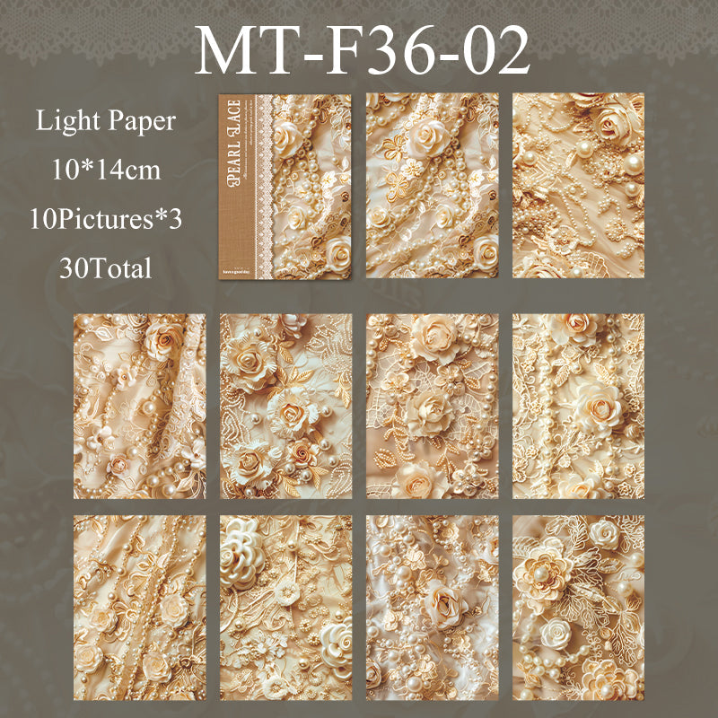 30PCS Pearl lace series material paper