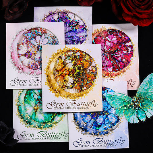 5PCS Gem Butterfly Series sticker