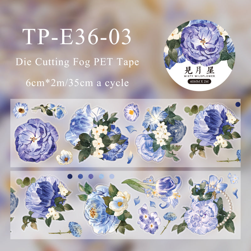 Fog wildflower series Die Cutting Fog PET Tape